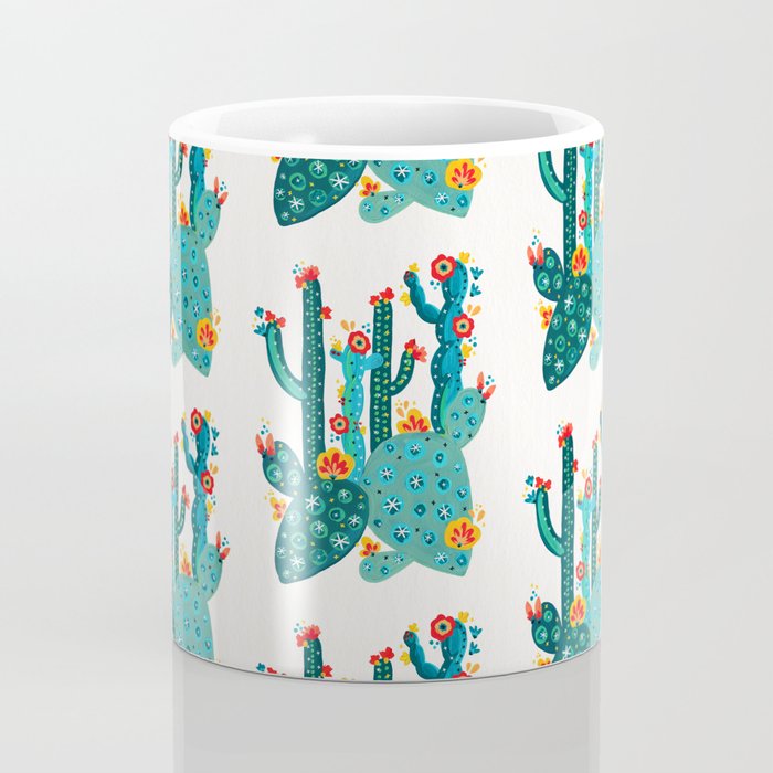 Cactus Garden Acrylic - Teal Coffee Mug Gallery Image 4