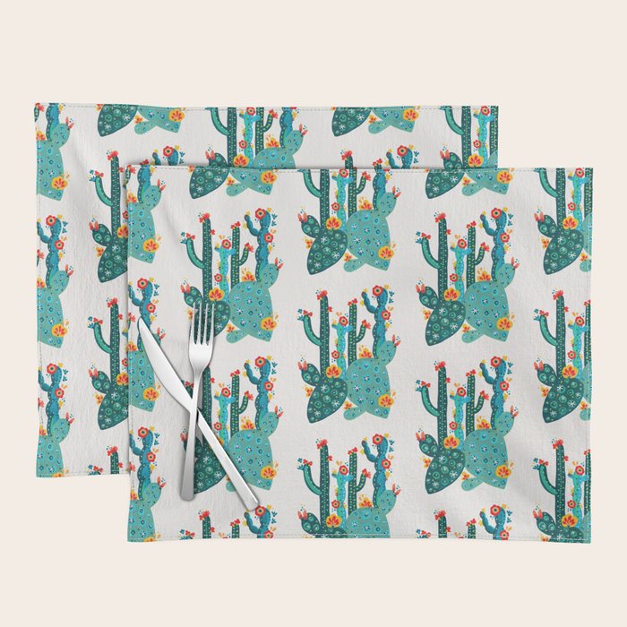 Cactus Garden Acrylic - Teal Placemat Gallery Image 1