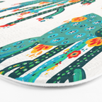 Cactus Garden Acrylic - Teal Bath Mat Gallery Image 3