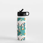 Cactus Garden Acrylic - Teal Water Bottle Gallery Image 1