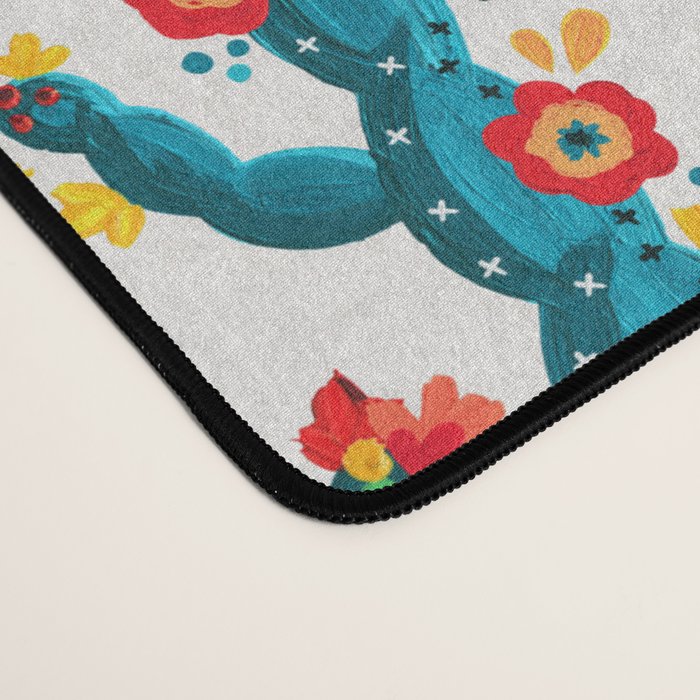 Cactus Garden Acrylic - Teal Desk Mat Gallery Image 4
