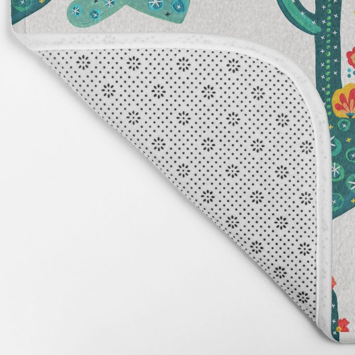 Cactus Garden Acrylic - Teal Bath Mat Gallery Image 2