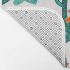 Cactus Garden Acrylic - Teal Bath Mat Gallery Image 2