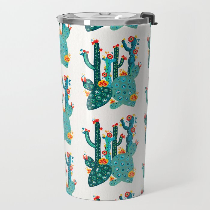 Cactus Garden Acrylic - Teal Travel Mug Gallery Image 2