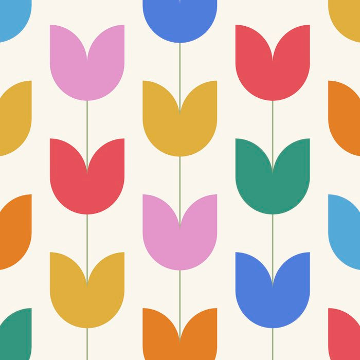 Spring Tulips IX Bright Rainbow Mid Century Flowers Coffee Mug Gallery Image 2