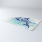 Dolphin Watercolor Sea Creature Animal Rug Gallery Image 3