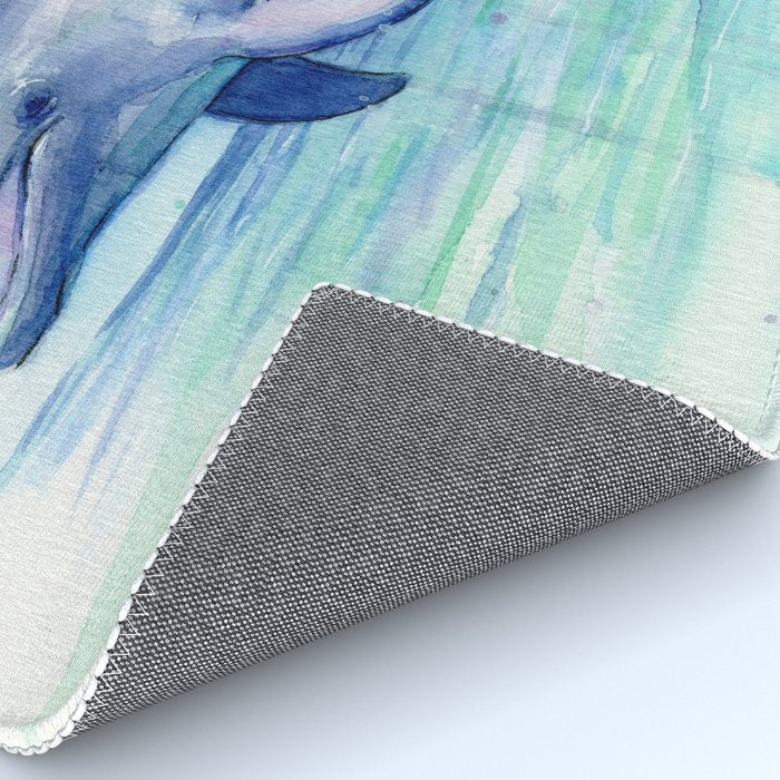 Dolphin Watercolor Sea Creature Animal Rug Gallery Image 4