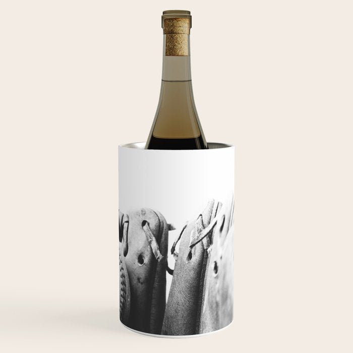 Old retro baseball monochrome ball and glove Wine Chiller Gallery Image 3