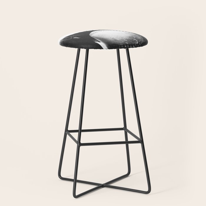 Old retro baseball monochrome ball and glove Stool Gallery Image 1