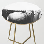 Old retro baseball monochrome ball and glove Side Table Gallery Image 2