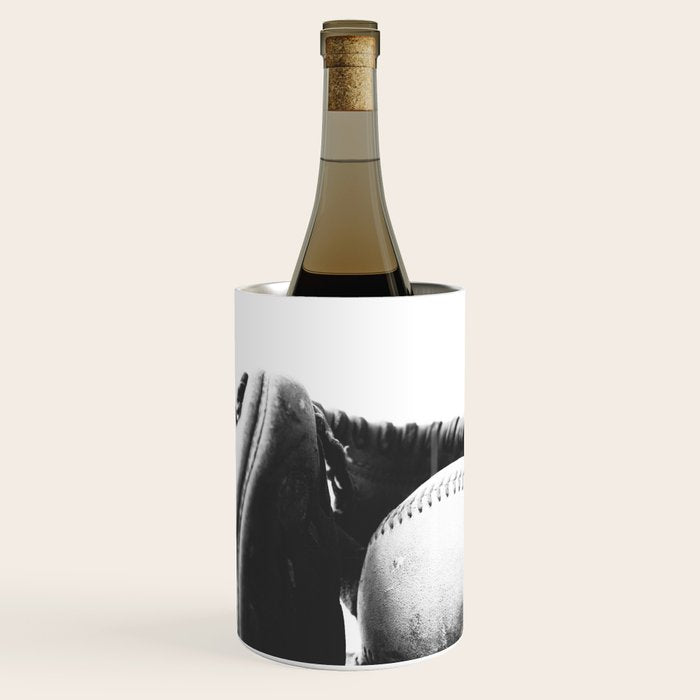 Old retro baseball monochrome ball and glove Wine Chiller Gallery Image 2