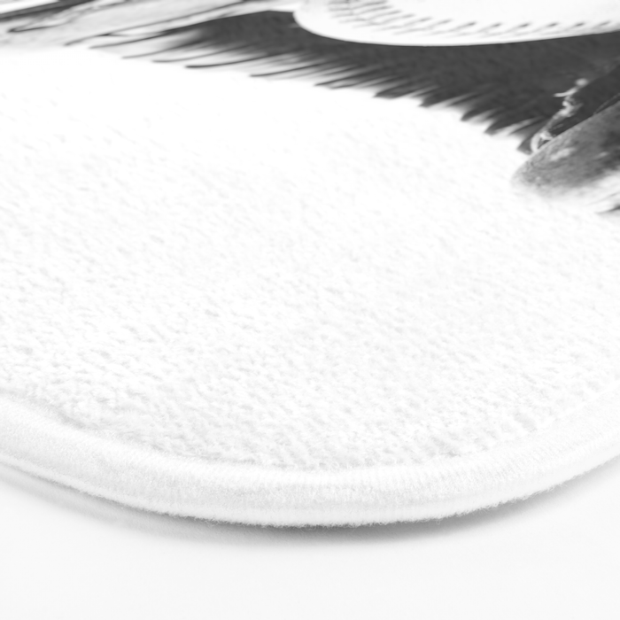 Old retro baseball monochrome ball and glove Bath Mat Gallery Image 3