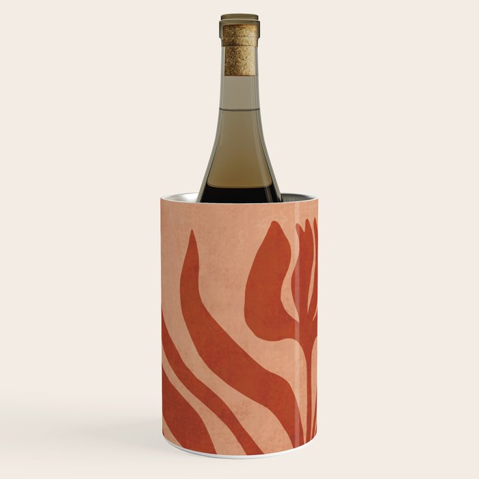 Maximalist wildflower in clay orange Wine Chiller Gallery Image 1