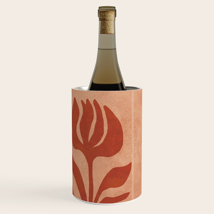 Maximalist wildflower in clay orange Wine Chiller Gallery Image 3