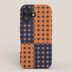 Abstraction Shapes 30 in vintage Orange and Navy Blue iPhone Case Gallery Image 1