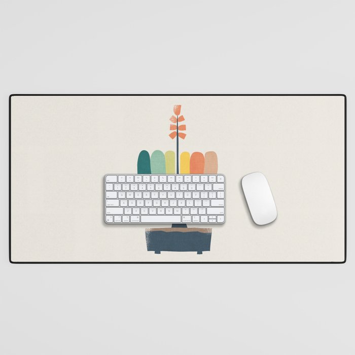 Whimsical aloe plicatilis succulent plant Desk Mat Gallery Image 1