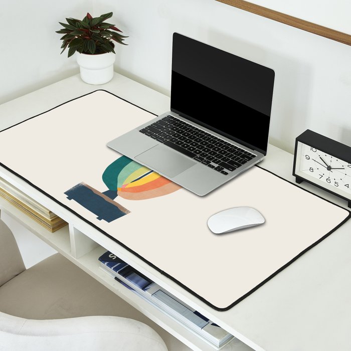 Whimsical aloe plicatilis succulent plant Desk Mat Gallery Image 2