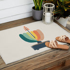 Whimsical aloe plicatilis succulent plant Outdoor Rug Gallery Image 2