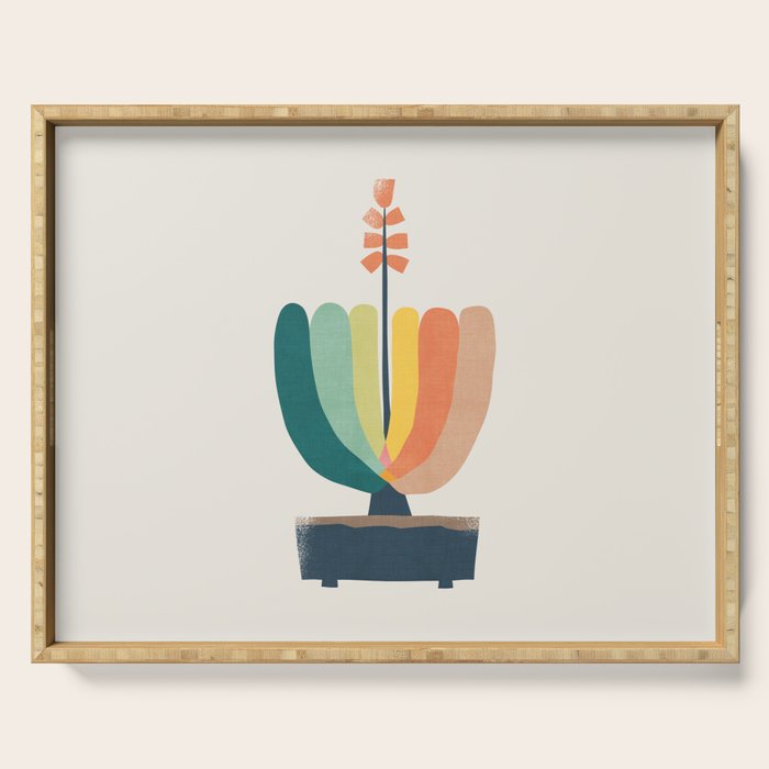 Whimsical aloe plicatilis succulent plant Serving Tray Gallery Image 1