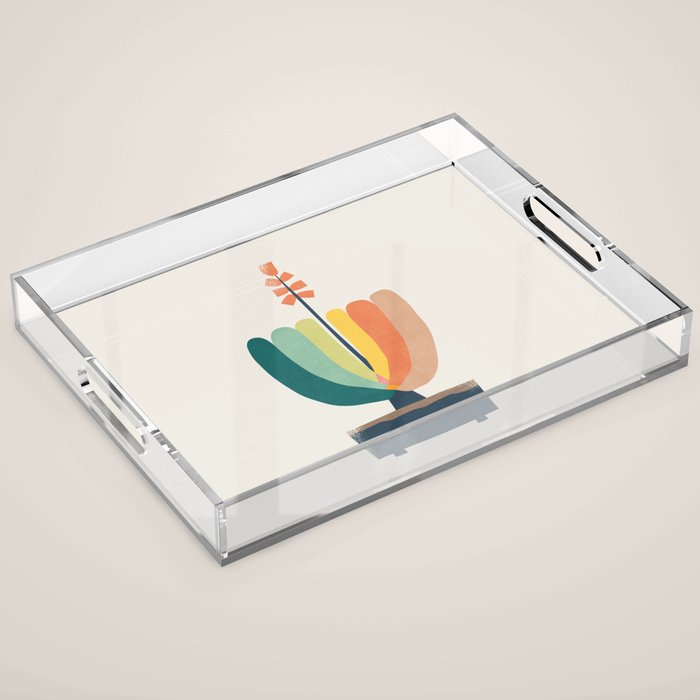 Whimsical aloe plicatilis succulent plant Acrylic Tray Gallery Image 1