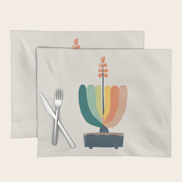 Whimsical aloe plicatilis succulent plant Placemat Gallery Image 1