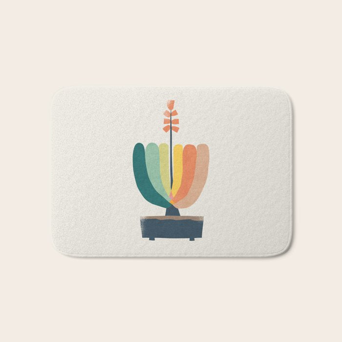 Whimsical aloe plicatilis succulent plant Bath Mat Gallery Image 1