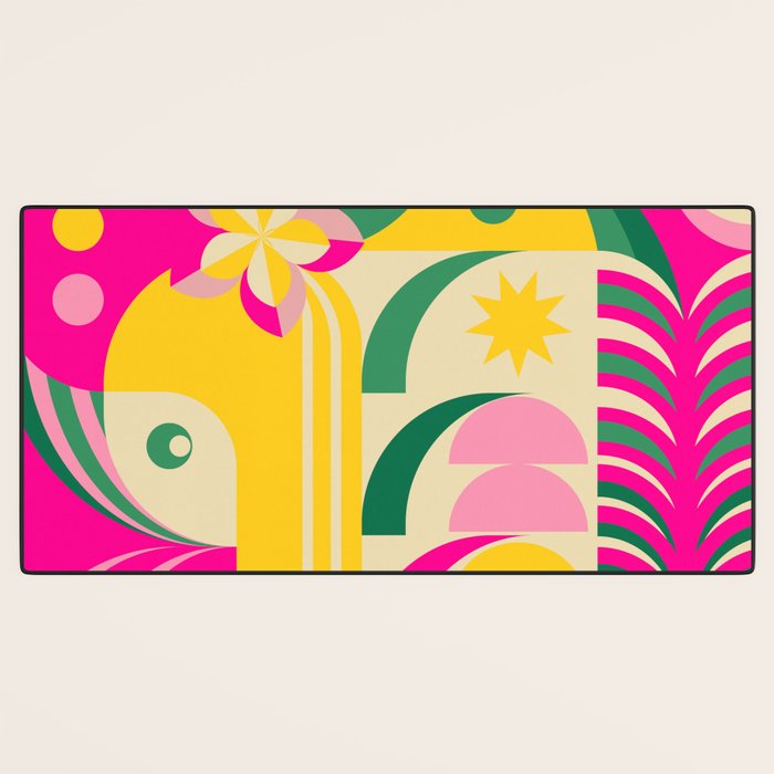 Girl in Tropical Island Desk Mat Gallery Image 3