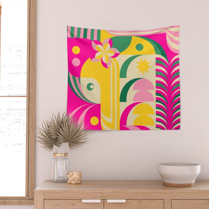 Girl in Tropical Island Wall Tapestry Gallery Image 2