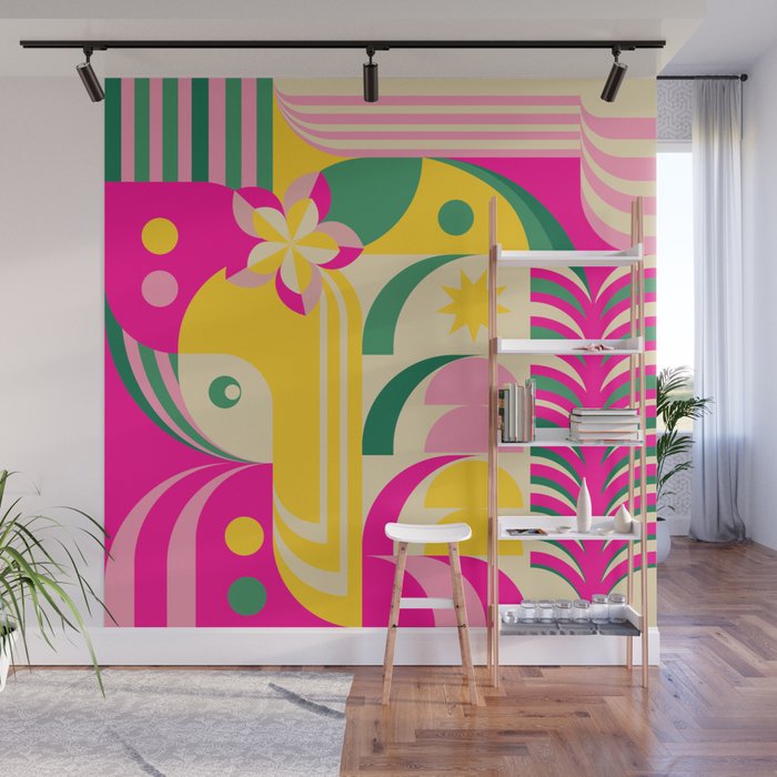 Girl in Tropical Island Wall Mural Gallery Image 1