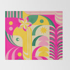 Girl in Tropical Island Throw Blanket Gallery Image 2