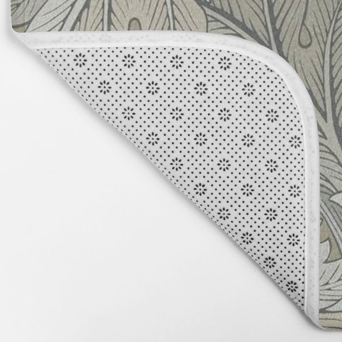 William Morris Acanthus Leaves Manilla Stone Vintage Pattern Bath Mat Gallery Image 2