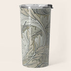 William Morris Acanthus Leaves Manilla Stone Vintage Pattern Travel Mug Gallery Image 2