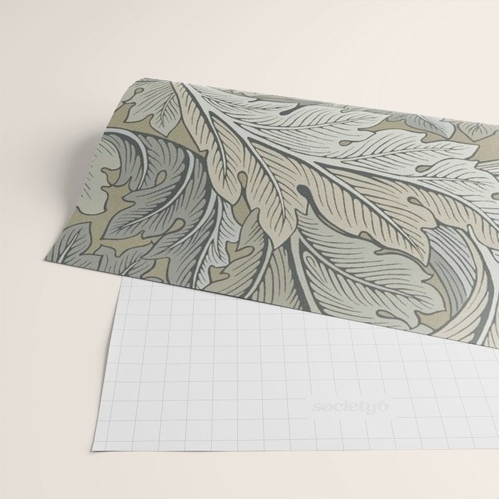 William Morris Acanthus Leaves Manilla Stone Vintage Pattern Wrapping Paper Gallery Image 2