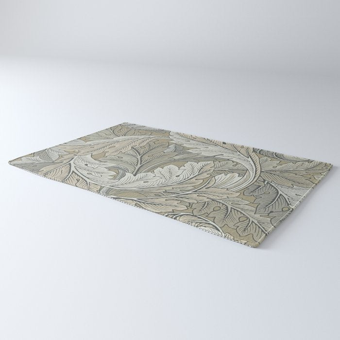 William Morris Acanthus Leaves Manilla Stone Vintage Pattern Rug Gallery Image 3