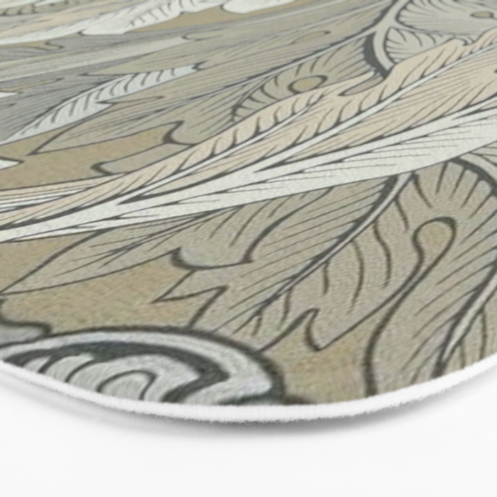 William Morris Acanthus Leaves Manilla Stone Vintage Pattern Bath Mat Gallery Image 3
