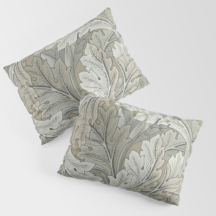 William Morris Acanthus Leaves Manilla Stone Vintage Pattern Pillow Sham Gallery Image 3