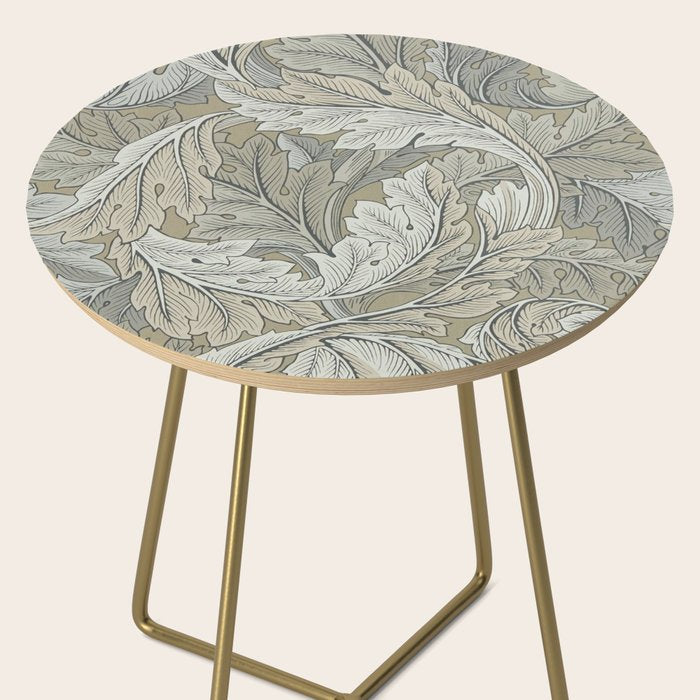 William Morris Acanthus Leaves Manilla Stone Vintage Pattern Side Table Gallery Image 2