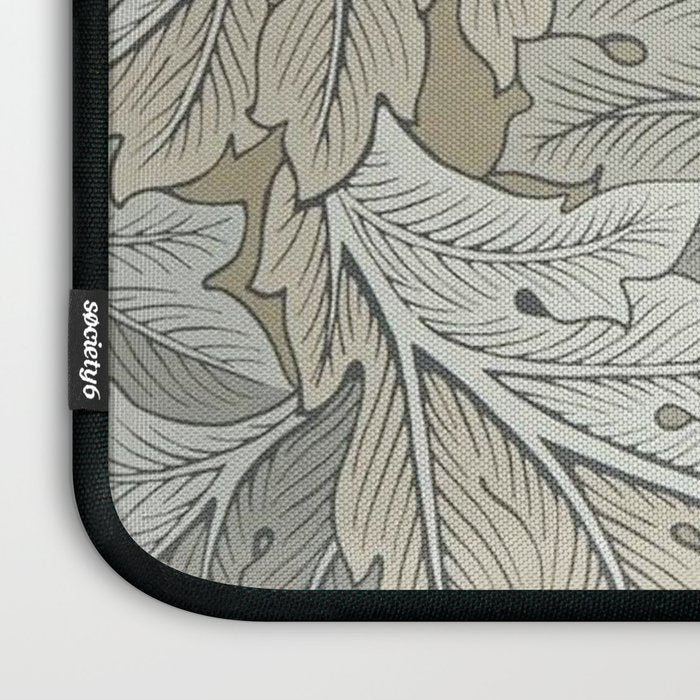 William Morris Acanthus Leaves Manilla Stone Vintage Pattern Laptop Sleeve Gallery Image 3