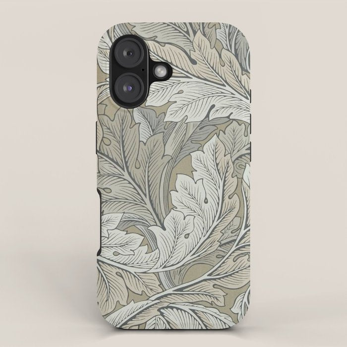 William Morris Acanthus Leaves Manilla Stone Vintage Pattern iPhone Case Gallery Image 1