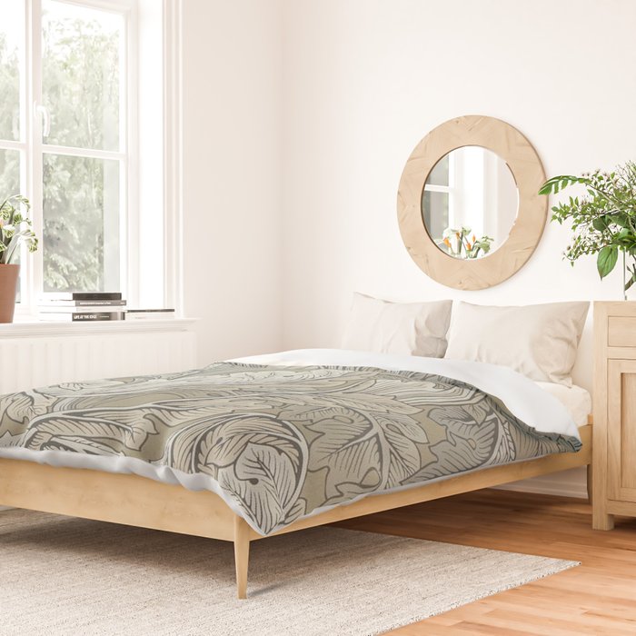 William Morris Acanthus Leaves Manilla Stone Vintage Pattern Duvet Cover Gallery Image 2