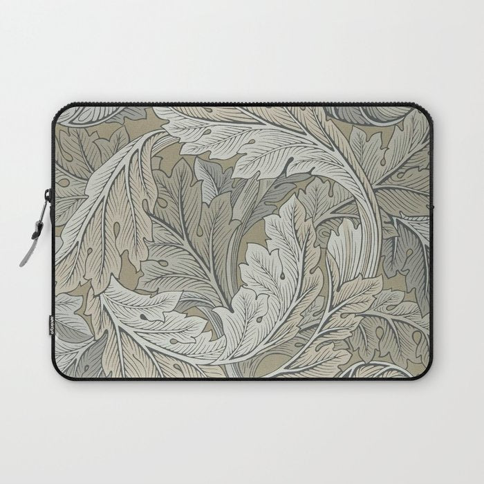 William Morris Acanthus Leaves Manilla Stone Vintage Pattern Laptop Sleeve Gallery Image 1