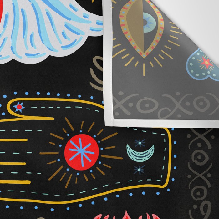 Milagro Love Hearts - Black Wall Tapestry Gallery Image 3