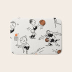 Basketball Fun Comic Illustration Pattern with Balls on Grey Background Bath Mat Gallery Image 1