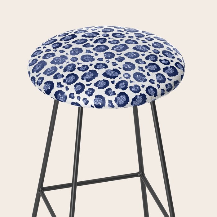 Blue & White Leopard Print  Stool Gallery Image 2