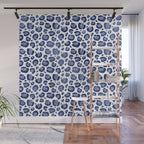 Blue & White Leopard Print  Wall Mural Gallery Image 1
