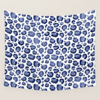 Blue & White Leopard Print  Wall Tapestry Gallery Image 4