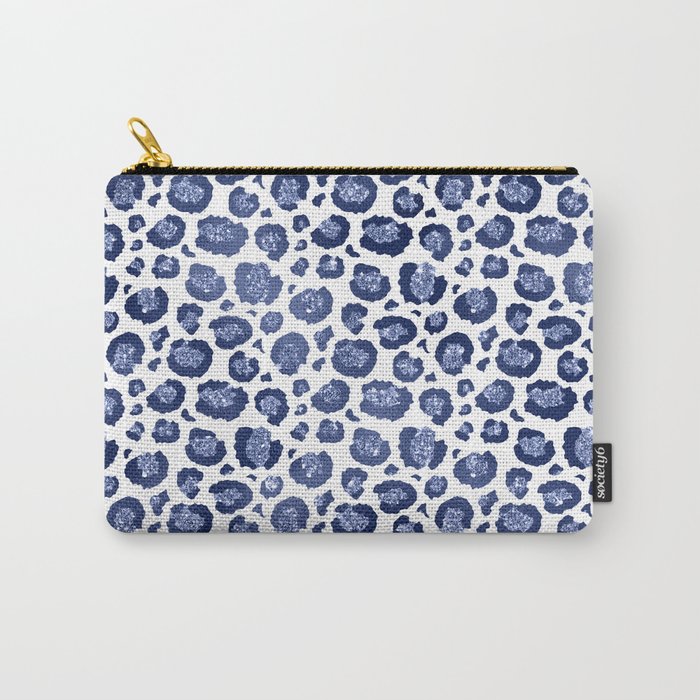 Blue & White Leopard Print  Carry All Pouch Gallery Image 1