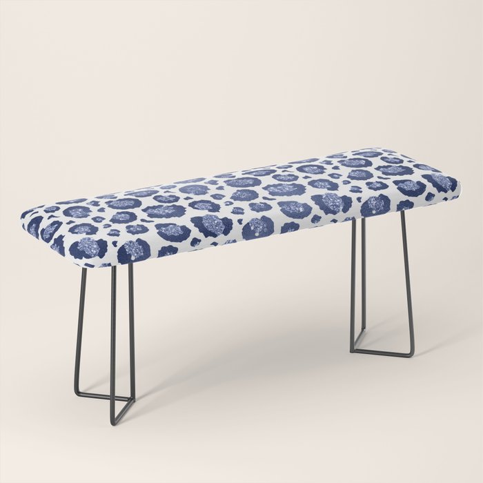 Blue & White Leopard Print  Bench Gallery Image 1