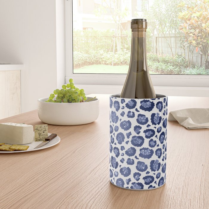 Blue & White Leopard Print  Wine Chiller Gallery Image 4