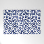 Blue & White Leopard Print  Welcome Mat Gallery Image 1